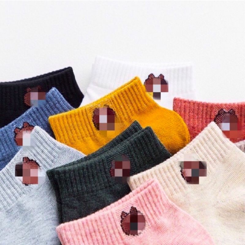 KAOS KAKI PENDEK MOTIF BERUANG-KAOS KAKI SEMATA KAKI-ANKLE