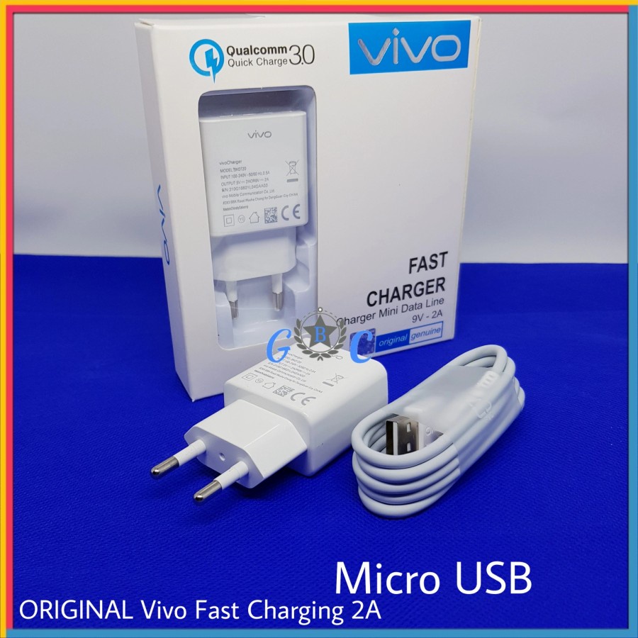 Charger Fast Charging Vivo Y20 Vivo Y1s Y12s Y12i Ori 100% Casan Vivo 2A Micro USB