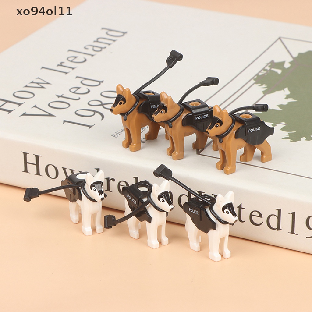 Xo 5pcs / lot Mainan Action Figure Anjing Polisi / Militer Mini Untuk Anak OL