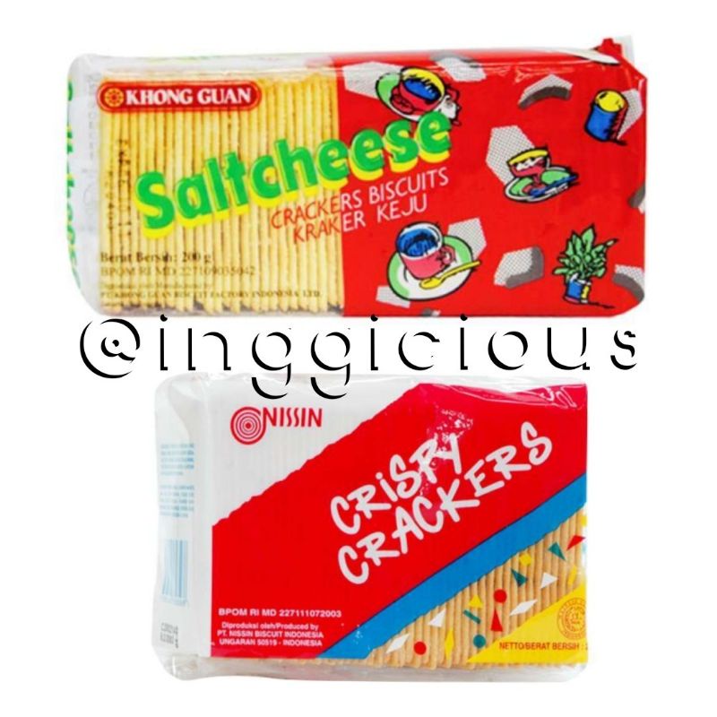 

Nissin Crispy Crackers Biscuit Khong guan saltcheese cracker Biskuit cracker nissin biskuit khongguan saltcheese Cracker Khong guan salt cheese Khong guan malkist abon sapi Biskuit Khong guan cracker abon