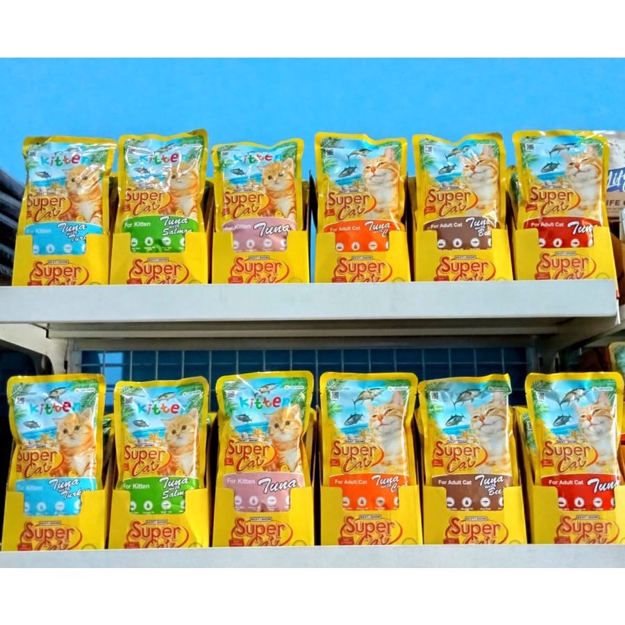 SUPER CAT KEMASAN TERBARU!!! POUCH 400gr 1 DUS All Varian