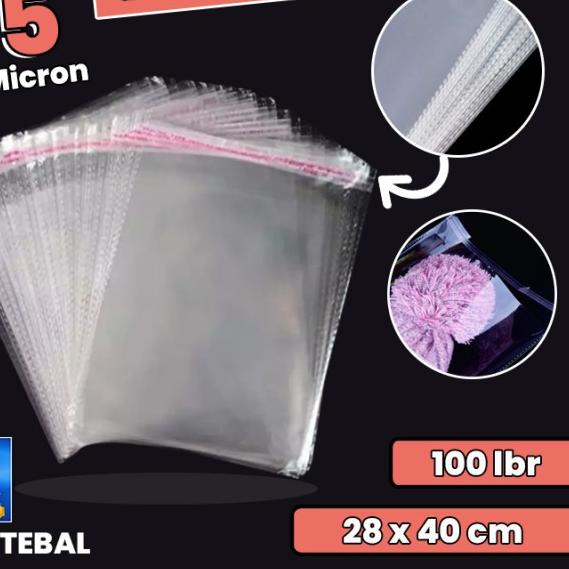 

28 x 40 cm Plastik OPP TEBAL Double Seal (100 lbr) (lem/seal)