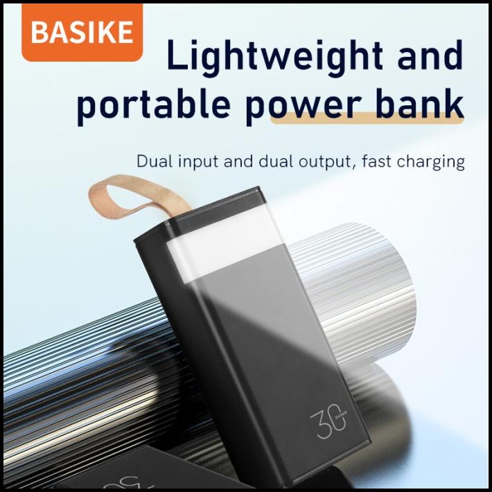 Powerbank 30000Mah Basike Asli Lampu Sorot Bandwidth