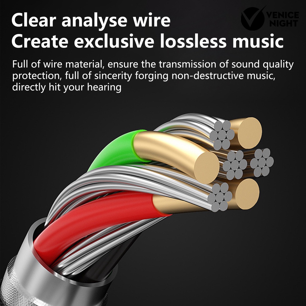 (VNEP) (Berkabel) Headset Earphone in-Ear Heavy Bass Stereo Surround Noise Reduction Dengan Mic