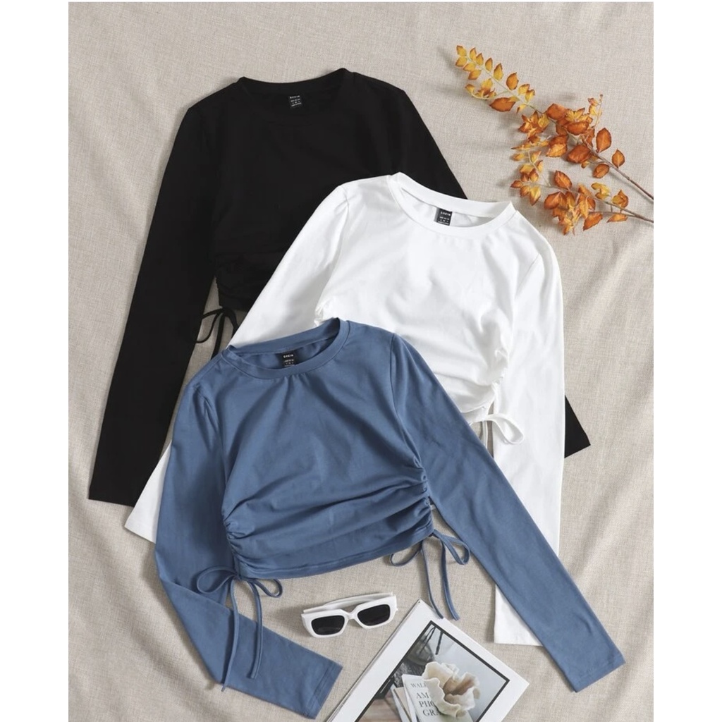 BLOUSE KOREA - BLOUSE CROP - GLOBOSA BLOUSE