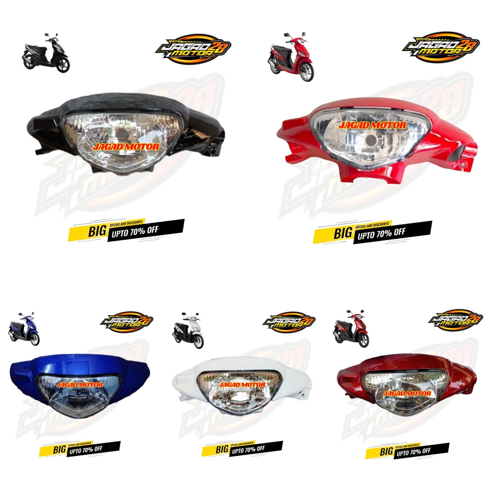 Batok Depan Dan Reflektor Lampu Depan Yamaha Mio Sporty / Batok Kepala Depan Set Lampu Depan Yamaha Mio Sporty / Batok Depan Mio Sporty Set Lampu Depan / Batok Depan Mio Sporty Dan Lampu Reflektor Depan