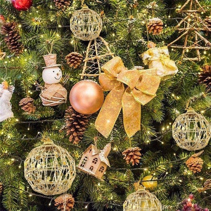XBJG bola natal 6 cm isi 6 aksesoris ornamen dekorasi pohon natal xmass