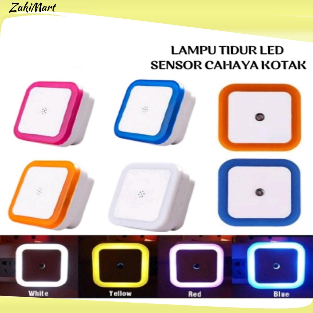 Lampu Tidur Led Persegi Sensor Otomatis Nihgt Lamp Mini Dekorasi Kamar Tidur