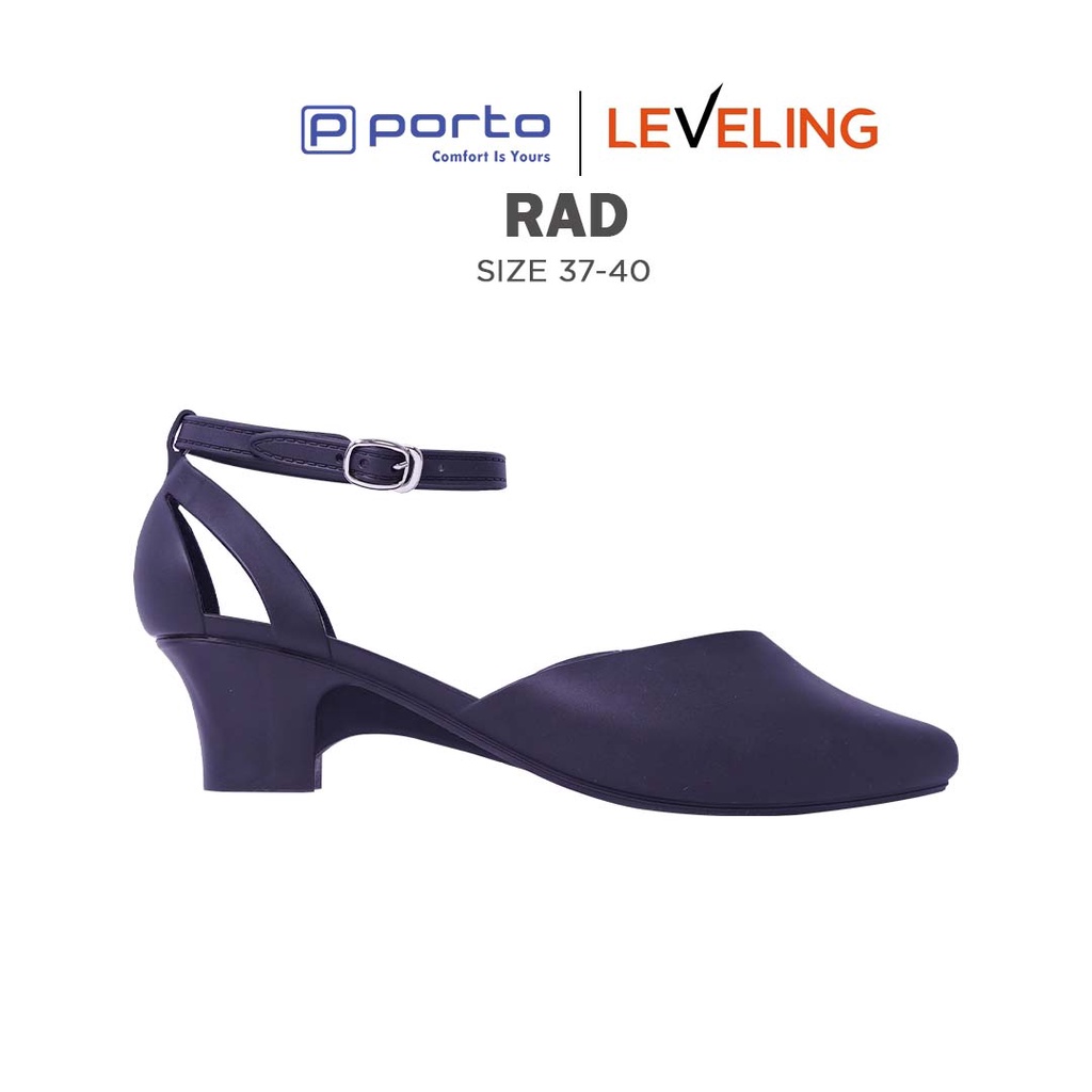 RAD - Porto Leveling Sepatu Heels 4CM Wedges Wanita Casual Tali Nyaman Formal Cantik Nyaman Awet New Arrival Terbaru Porto Lady