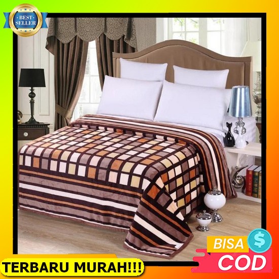 Selimut Bulu Super Lembut Motif Dewasa Uk135X185Cm Motif Bunga Selimut Bulu Dewasa