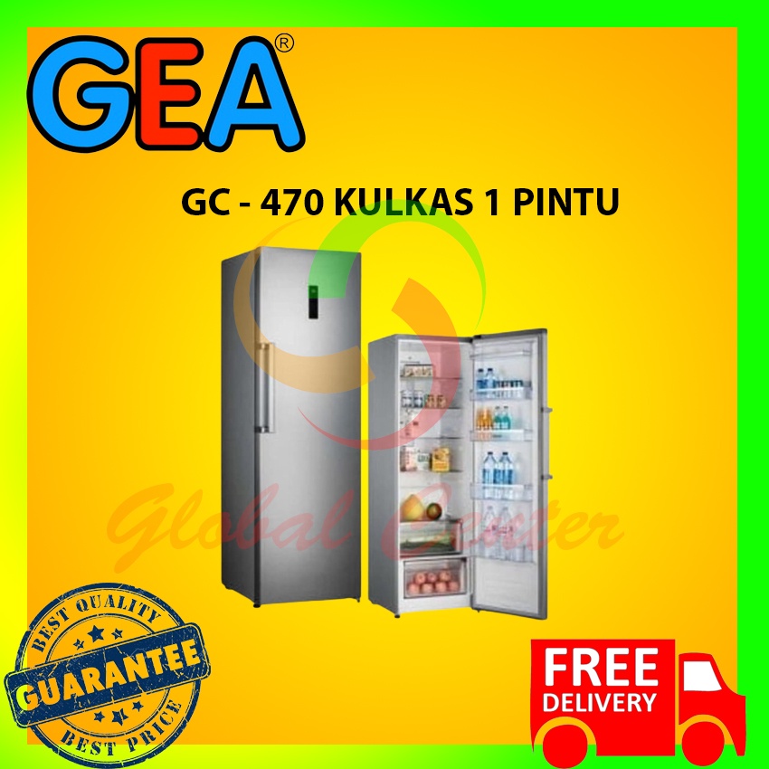 Kulkas GEA GC-470 Kapasitas 470L, Stainless Steel, No Frost, LED Lighting, A++ Energy Efficient