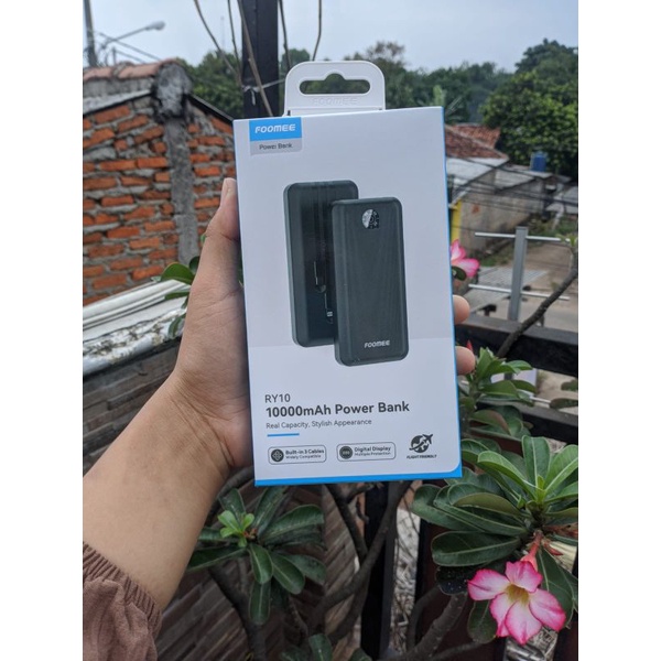 power bank foomee RY10 10000mAh 3in1 cable original
