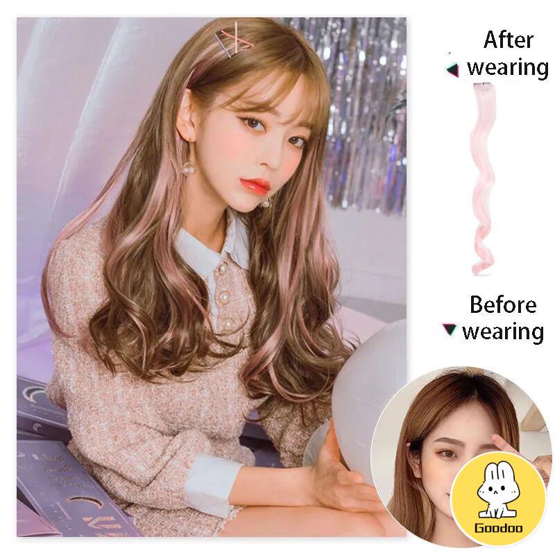 50cm Wig / Rambut Palsu Model Wanita Korea Manis Gelombang Panjang Aksesoris Mode -Doo