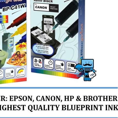 Tinta Suntik BluePrint untuk Semua Tipe Printer - Black & Colour