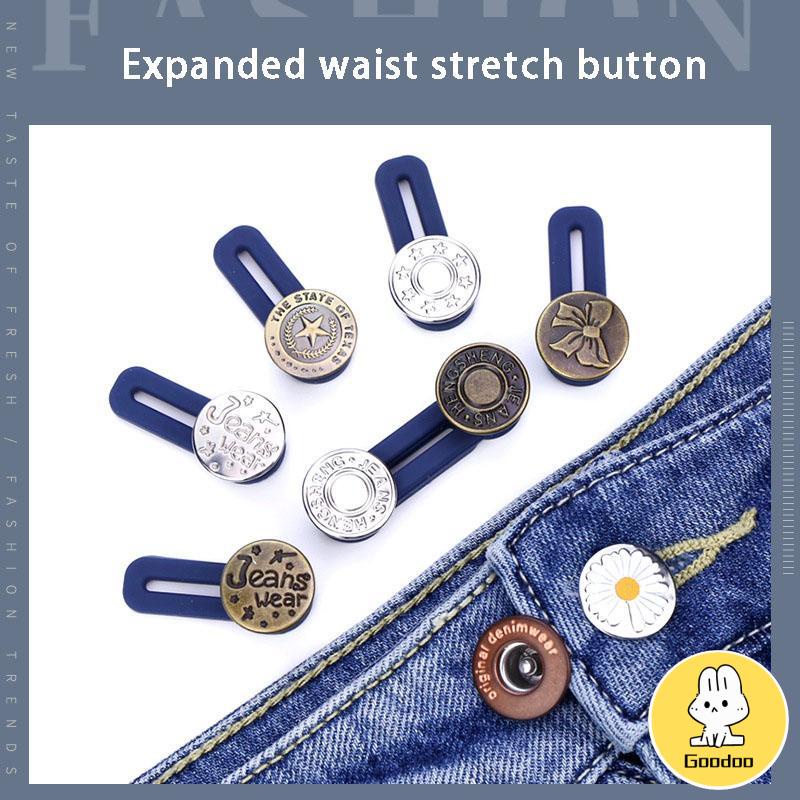 Metal Celana Jeans Adjustable Untuk Celana Kekecilan / Kesempitan Stapleless Untuk Wanita Tombol Logam Zinc Alloy Round Tack Buttons Aksesoris -Doo