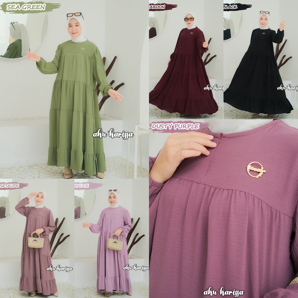 Gamis NERISSA DAFIYAH ANZALA HAWA AKU KARISSA ORI design cringkel kringkel Premium Dress