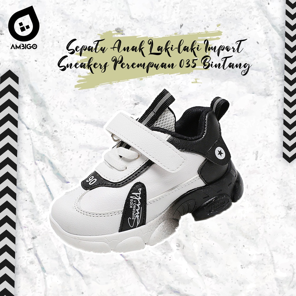 Sepatu Anak Laki Laki - Sepatu Anak Perempuan Shoes HOSHI AIR MOTIF 035 Sepatu Sport Anak Casual Import