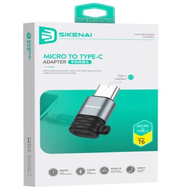 SIKENAI Adapter Micro USB To Type-C T6 Micro USB Po To Type-C Po For Charging + Transmission