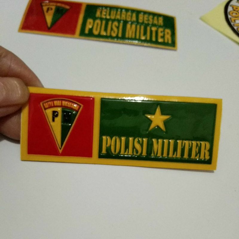 GILBERT ARMY STORE Stiker Polisi MIliter PM mobil Motor Bisa Ditempel Lekat Kuat Embos Timbul Terbaru