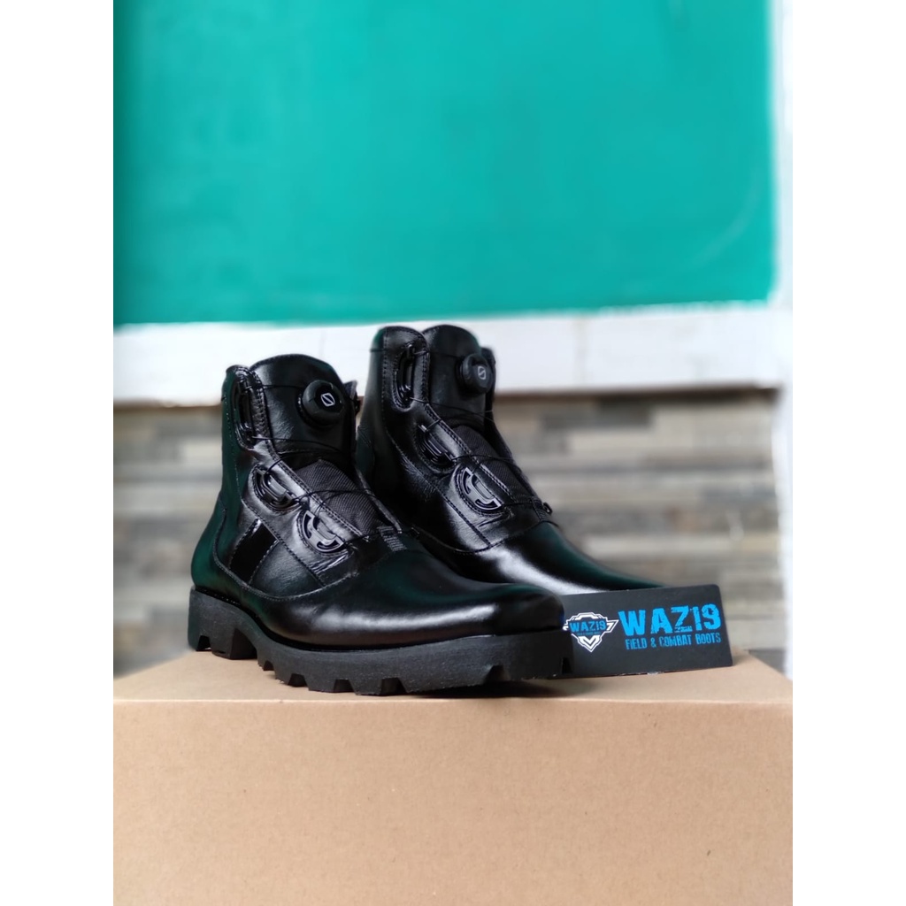 Sepatu PDH jaring waz19 tali putar