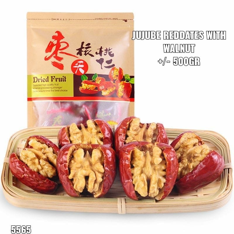 

Exp JAN 2026 Snack Red Dates Reddate With Walnut Jujube Kurma Merah Dengan Kacang Walnut +/- 500gr