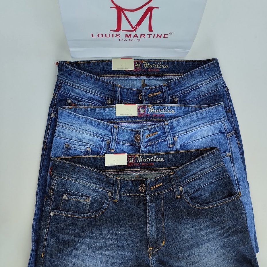 Celana Jeans Louis Martine Pria Original Panjang Size 28-38 Asli 100% Premium Standar Reguler Model Terbaru 2023