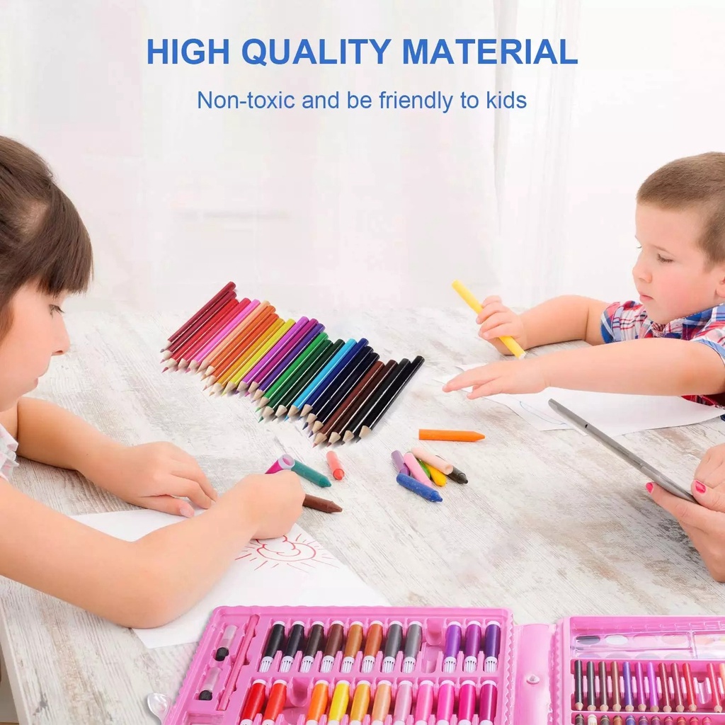 

RB Art set Crayon Anak Pengasah 208pcs DAN 150pcs Set Alat Menggambar Melukis anak
