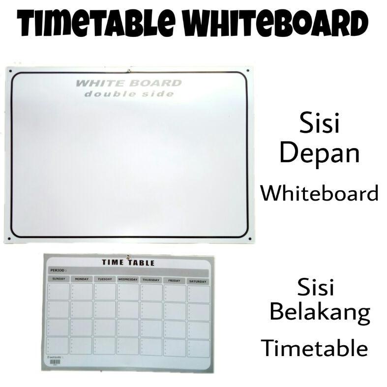 

[KODE PRODUK 0CICR7141] TIME TABLE WHITE BOARD DUA SISI 70 x 50 cm