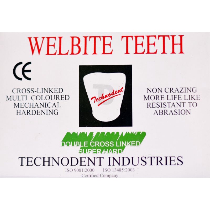 Gigi Welbite depan atas (anterior) gigi palsu gigi tiruan resin teeth dental
