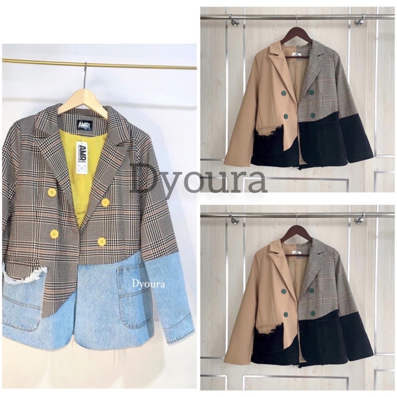 READY blazer wanita / blazer wanita/ BLAZER COMBI JEANS PREMIUM BY DYOURA