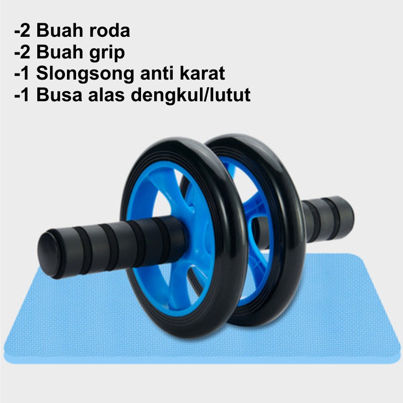 Alat Sit Up AB WHEEL AB ROLLER DOUBLE WHEEL - Alat FitnessAlat Pembakar Lemak