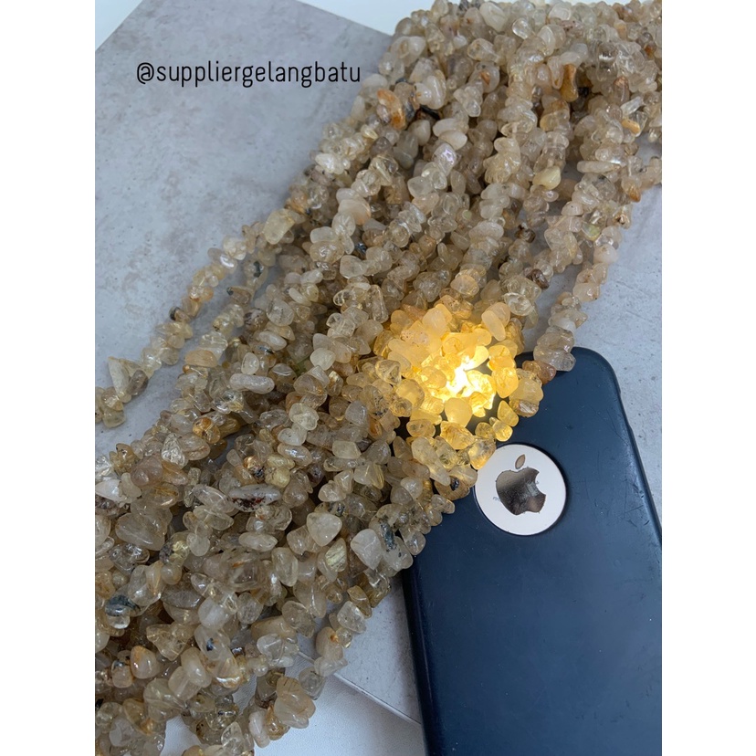 kerikil batu GOLD CITRINE QUARTZ 1cm bahan akik natural kuning emas