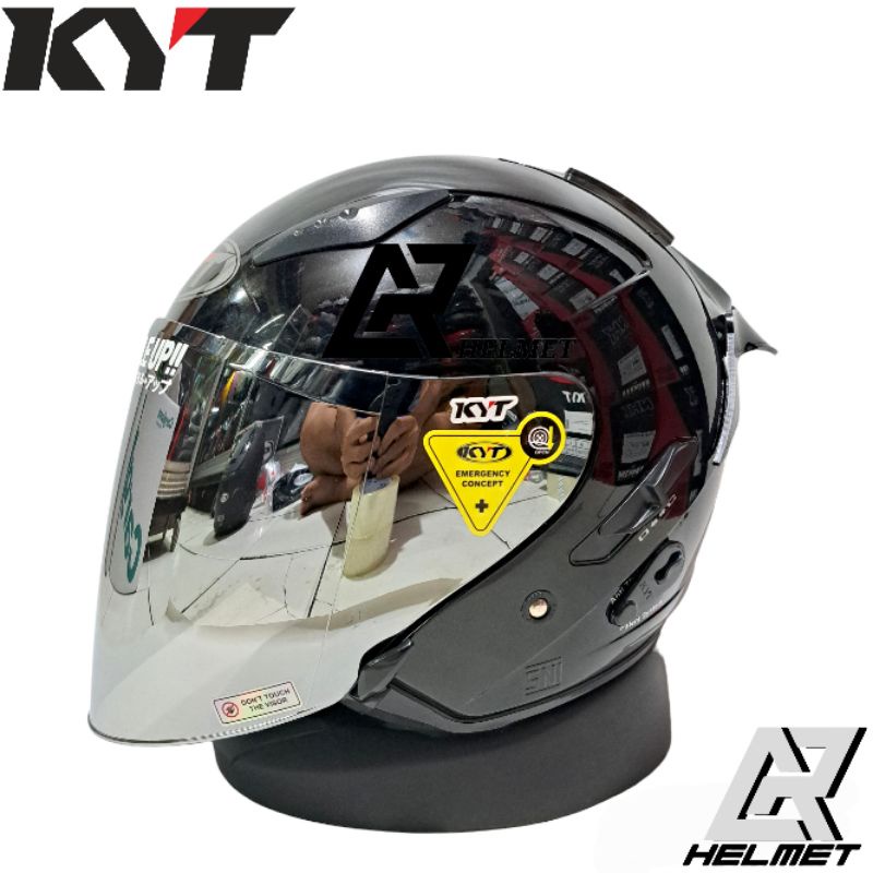 helm KYT GALAXY FLAT R black metalic paket ganteng kyt galaxy