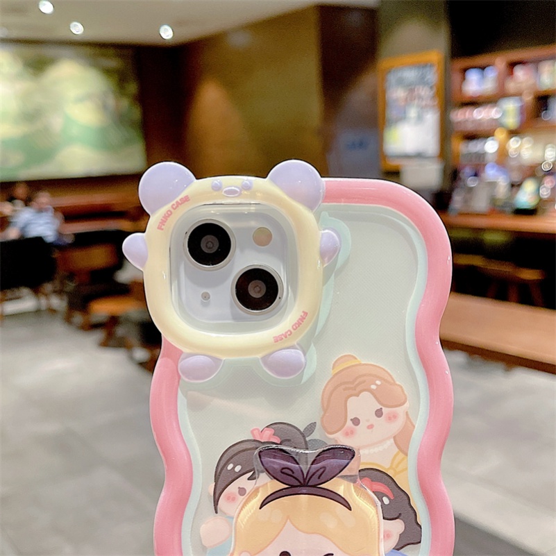 Soft Case Pelindung Bumper Shockproof Pola Gelombang Kecil Monster Untuk iPhone 14 13 12 11 Pro Max X Xr Xs Max 7 8 6 6s Plus SE