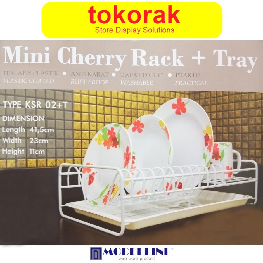 RAK PIRING GELAS MINI CHERRY + TRAY RACK KERANJANG MODELLINE