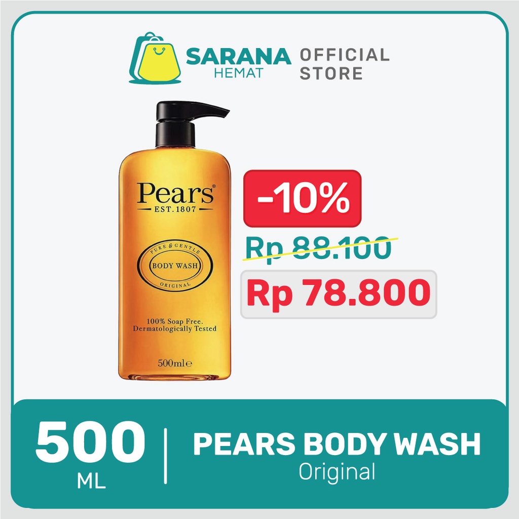 Jual Pears Pure & Gentle Body Wash Original 500ml Shopee Indonesia
