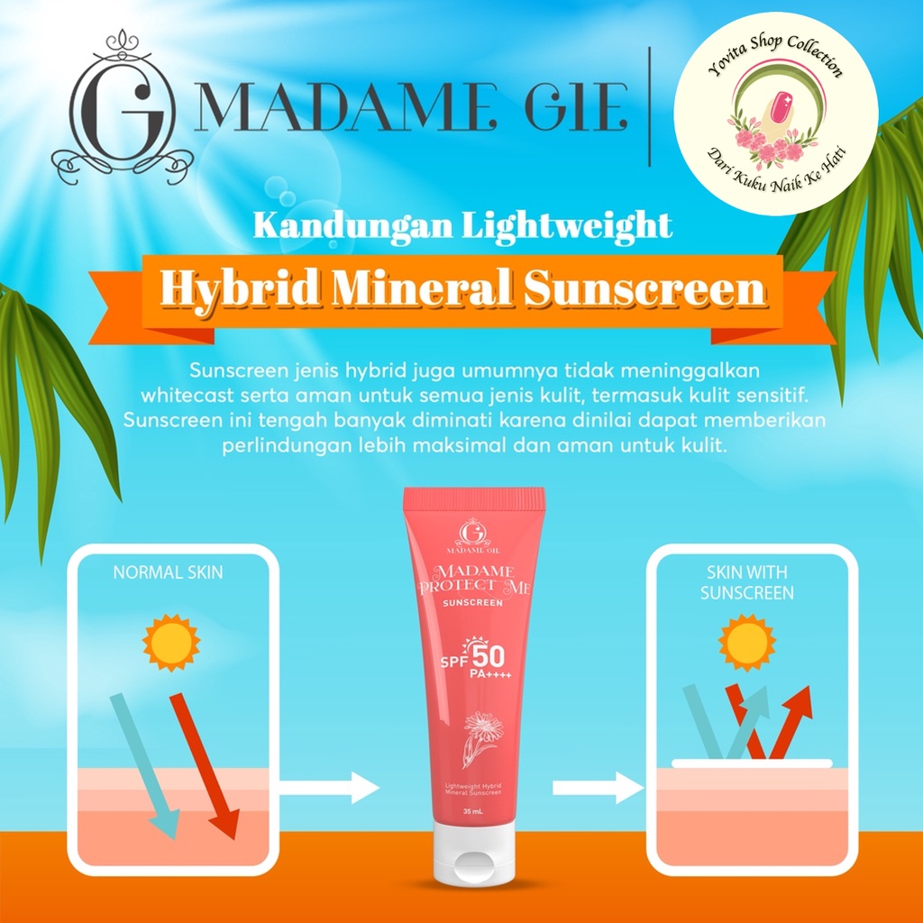 Sunscreen Madame Gie Madame Protect Me SPF 50 PA ++++ With Calendula | Skincare sunblock