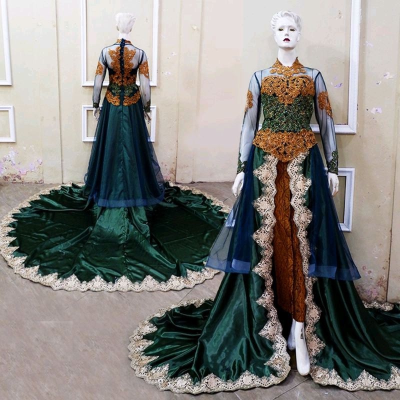 Kebaya Pengantin Modern Ijo botol jumbo