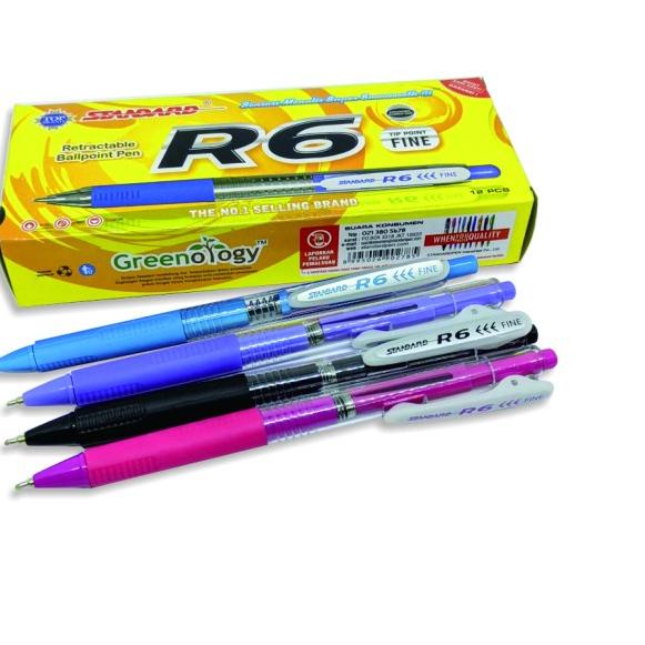 

STANDARD PEN R6 BLACK / 12 PCS - Hitam