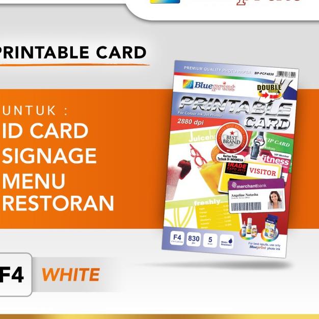 

Printable Card White, / Bahan Cetak ID Card White BLUEPRINT - F4