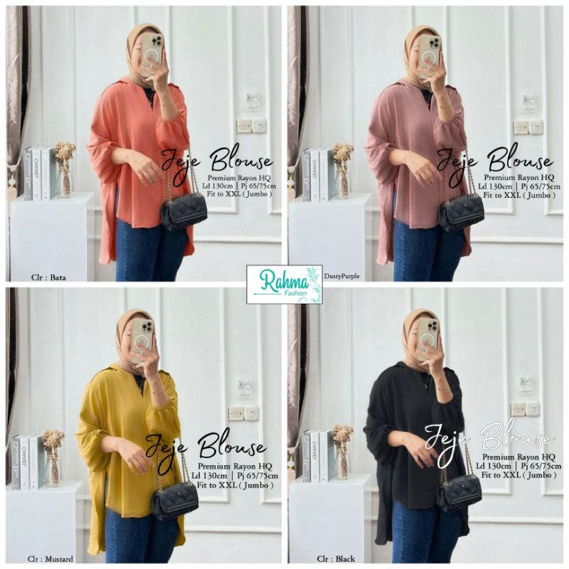 PROMO BLOUSE JEJE BLOUSE.Blouse,kemeja wanita terbaru,Bahan premium rayon HQ..jatuh & adem.MURAH & B