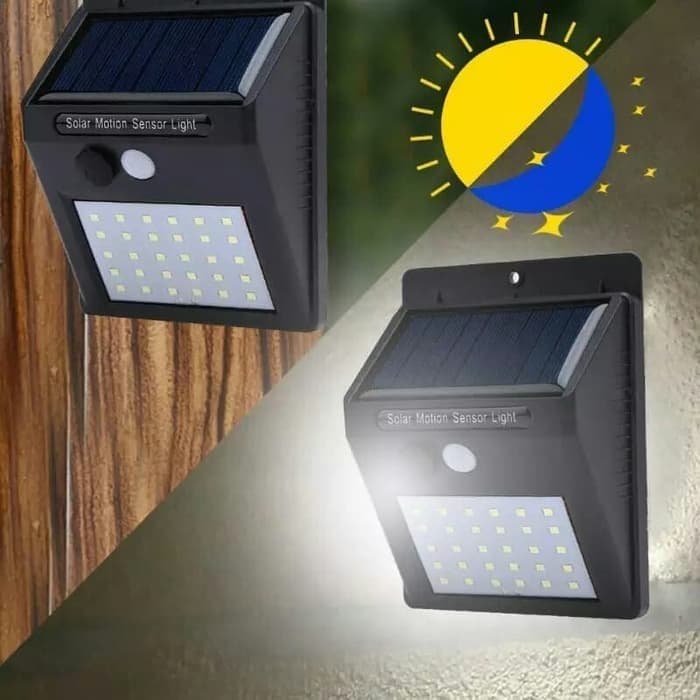 Lampu Taman Solar Panel TANPA Sensor Gerak 30 LED Tanpa Listrik IP65 Mode Nyala Terus