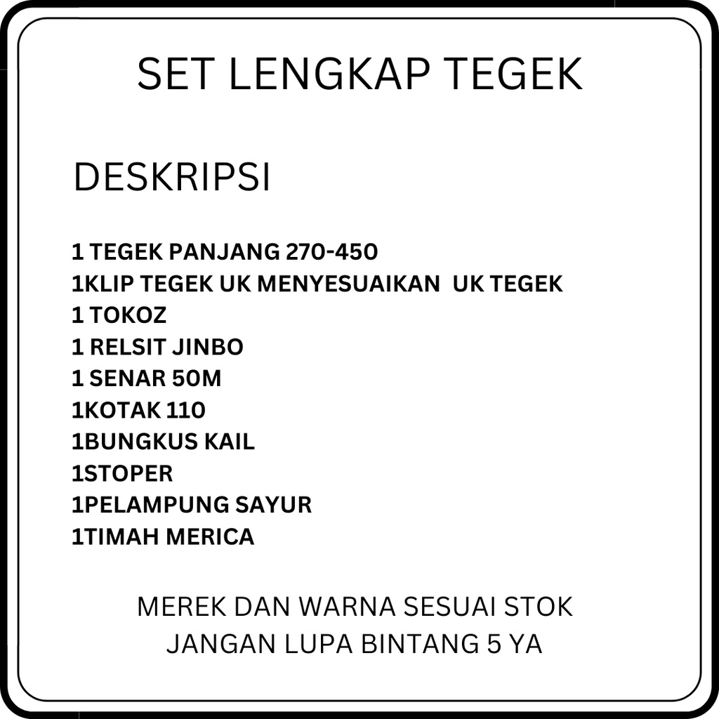 Set Pancing Lengkap TEGEK RUAS Panjang Siap Pakai Sangat MURAH