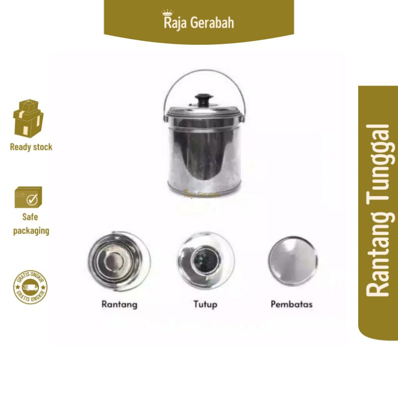 Rantang Tunggal Stainless Besar 16cm