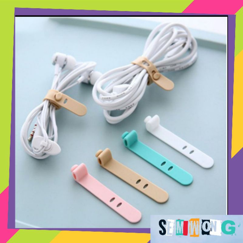 Pengikat Kabel Penggulung Cable Binder Klip Cable Cord Holder Penjepit Kabel Charger Hp