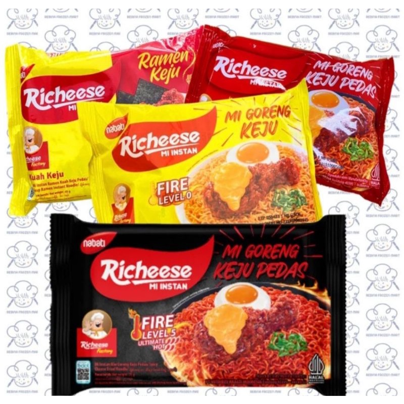 

Mie richeese all varian rasa goreng keju / goreng keju pedas / ramen keju / ramen keju pedas
