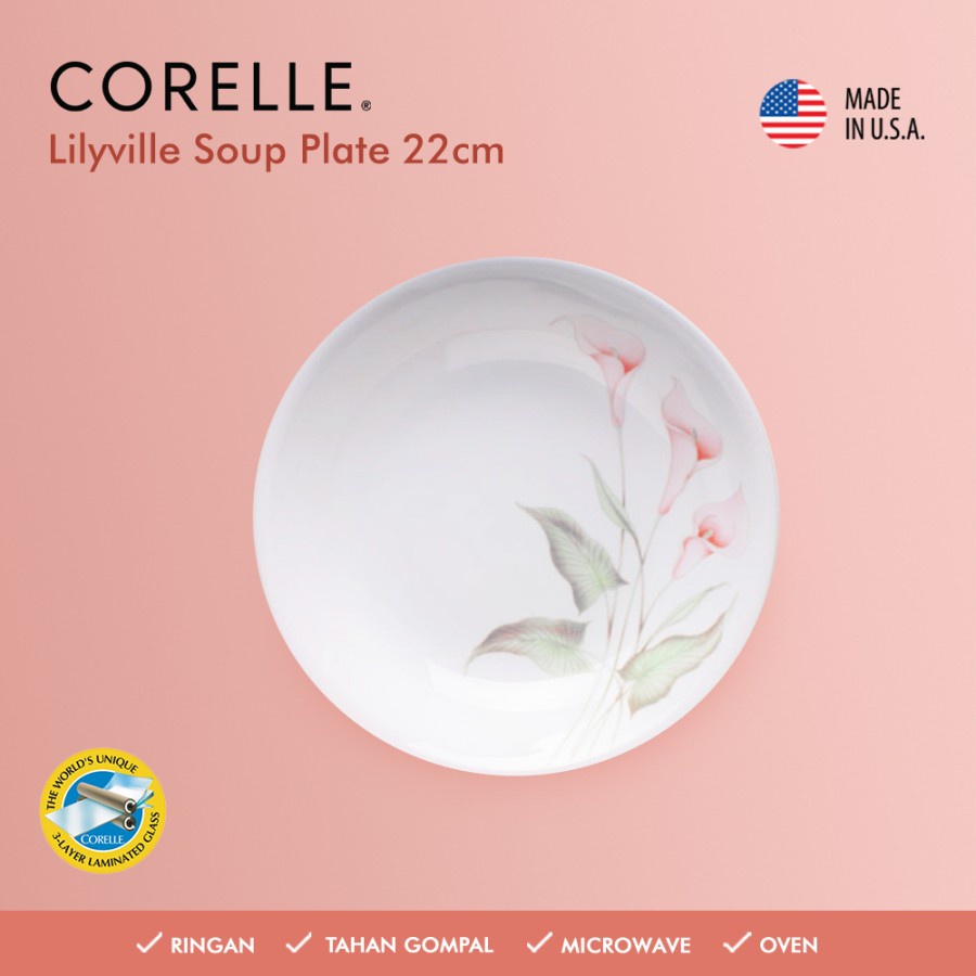 CORELLE Lilyville Soup Plate 22cm / Piring Soup