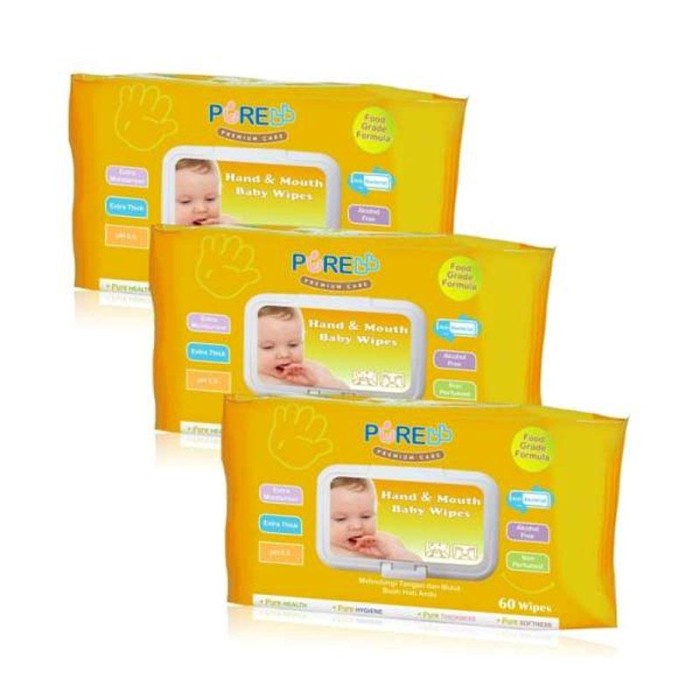 

PureBB Pure BB Hand & Mouth Baby Wipes Baby 60s Aloe Vera Chamomile