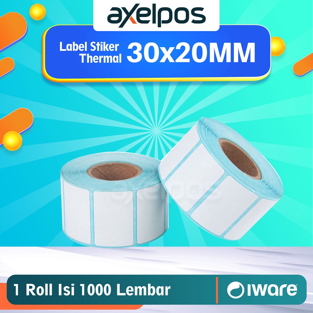 LABEL BARCODE 30X20 mm KERTAS STICKER DIRECT THERMAL 30 X 20 mm ISI 1000PCS