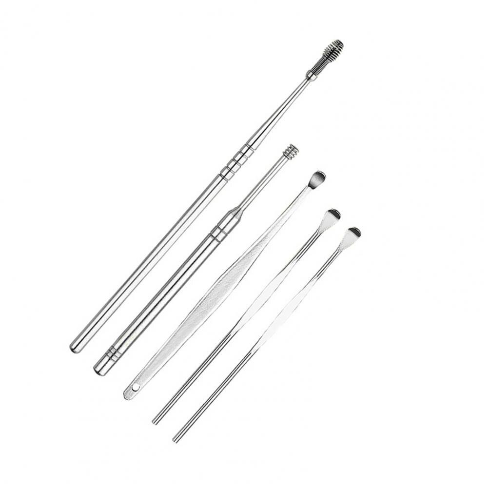 5pcs Ear Picks Kit Pickers Stainless Steel Earpick Wax Remover KOREKAN KOREK KUPING BESI SET ISI 5 PCS KOREKAN KUPING KOREKAN TELINGA BESI LENGKAP BESI TEBAL BERKUALITASPipet Tetes Bahan Polyethylene 0.2ml Dropper Medis untuk Telinga Hidung Mata